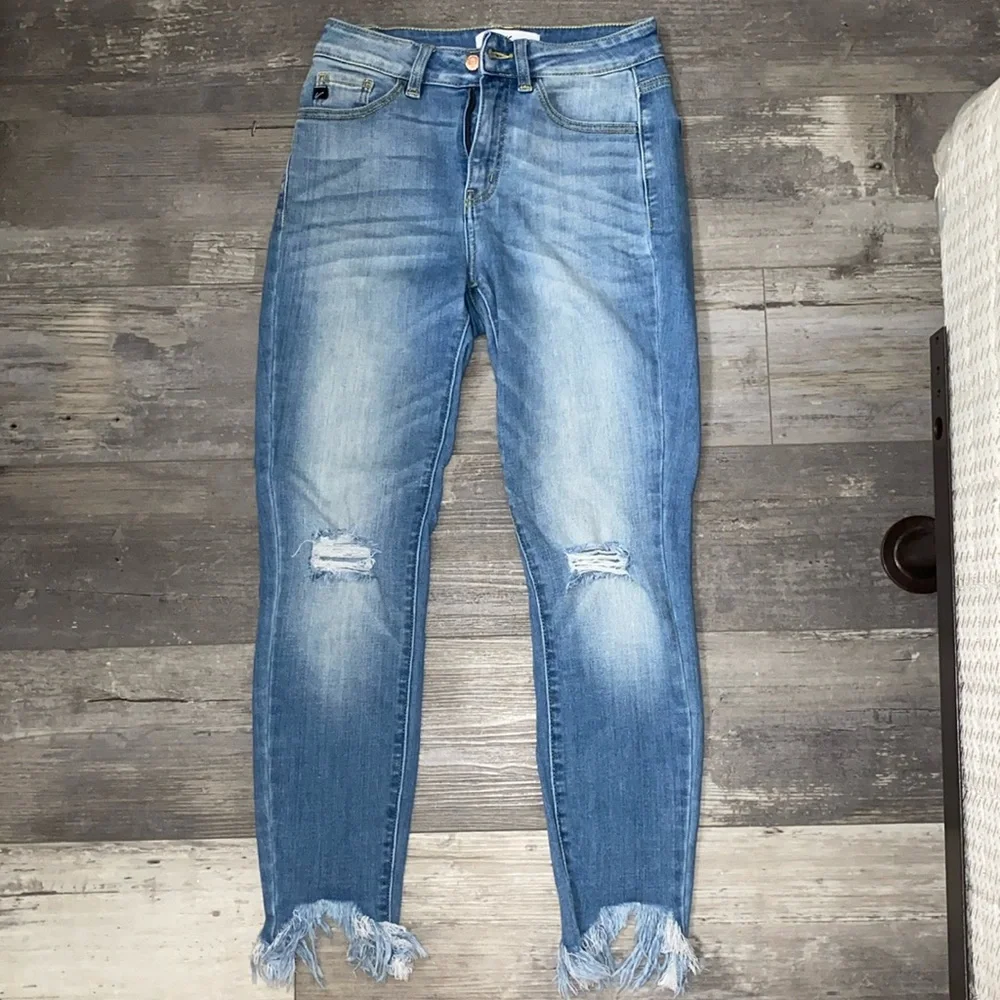 KanCan skinny ripped and frayed skinny jeans size 5/26 - Picture 1 of 5